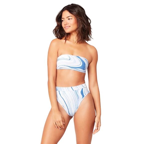 L SPACE MARBLE FRENCH BIKINI BOTTOM | L - Picture 1 of 7